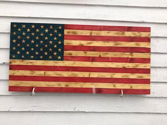 Classic American wooden flag