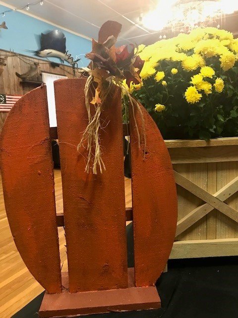 Rustic wooden pumpkin